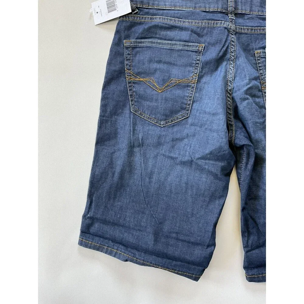 Guess Men's Eco Slim Fit  Short Feather Weight Denim In Blue Size 30